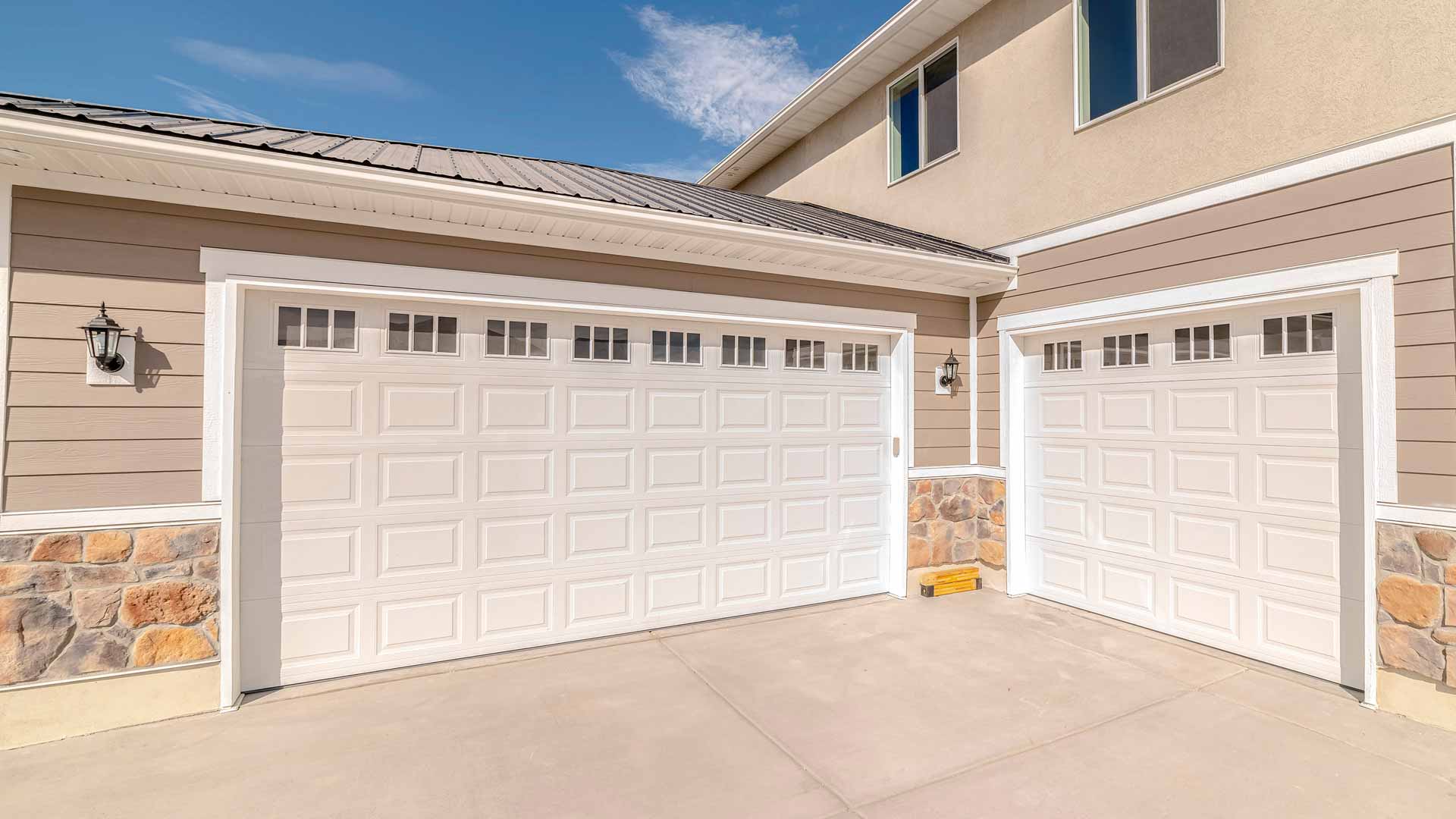 Large garage with two doors